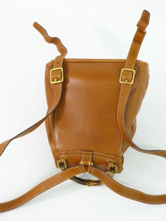 Gucci Bamboo Mini Backpack Leather Brown Outside - Picture 4 of 9
